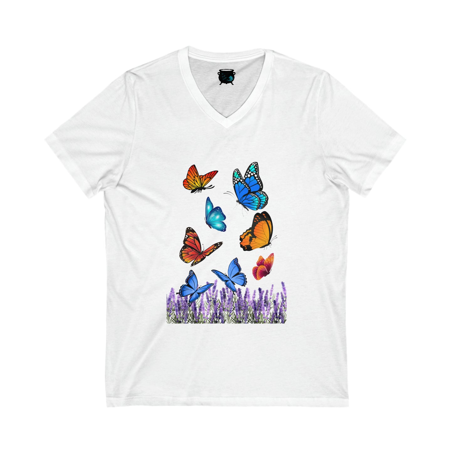 Butterflies Unisex Jersey Short Sleeve V-Neck Tee