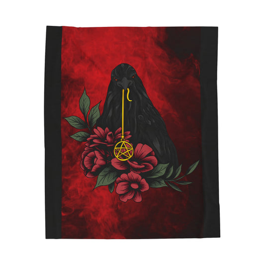 Rose Raven Velveteen Plush Blanket