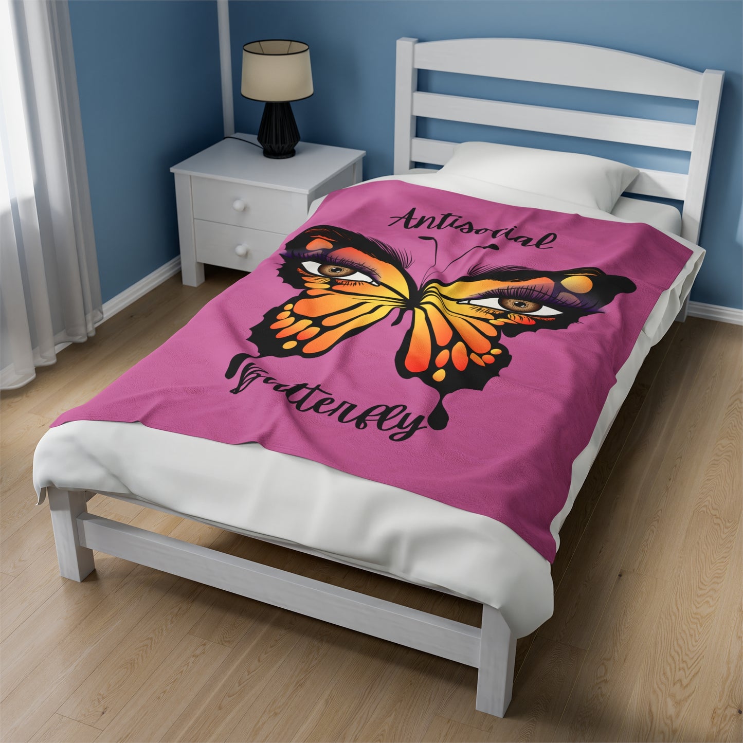 antisocial butterfly Velveteen Plush Blanket