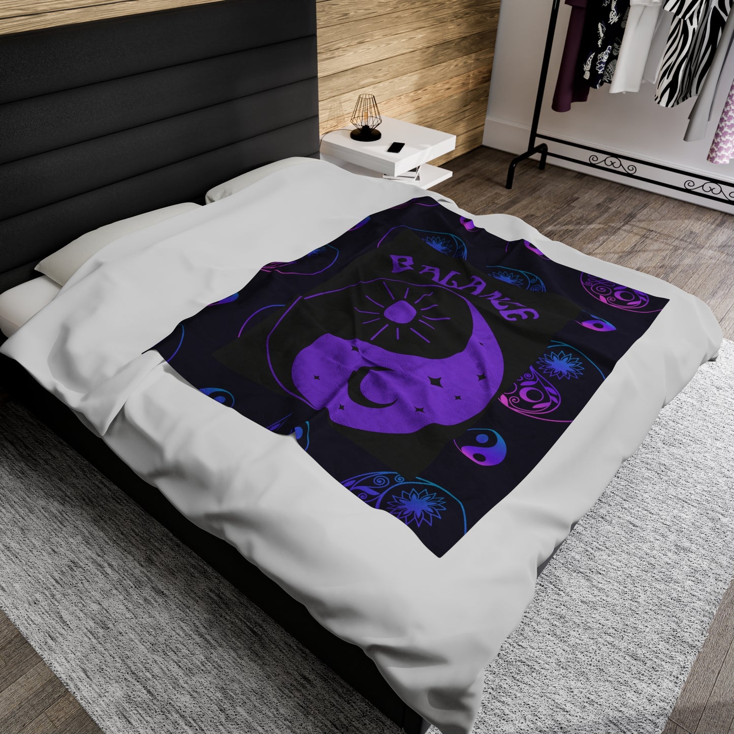 Balance Ying Yang Velveteen Plush Blanket