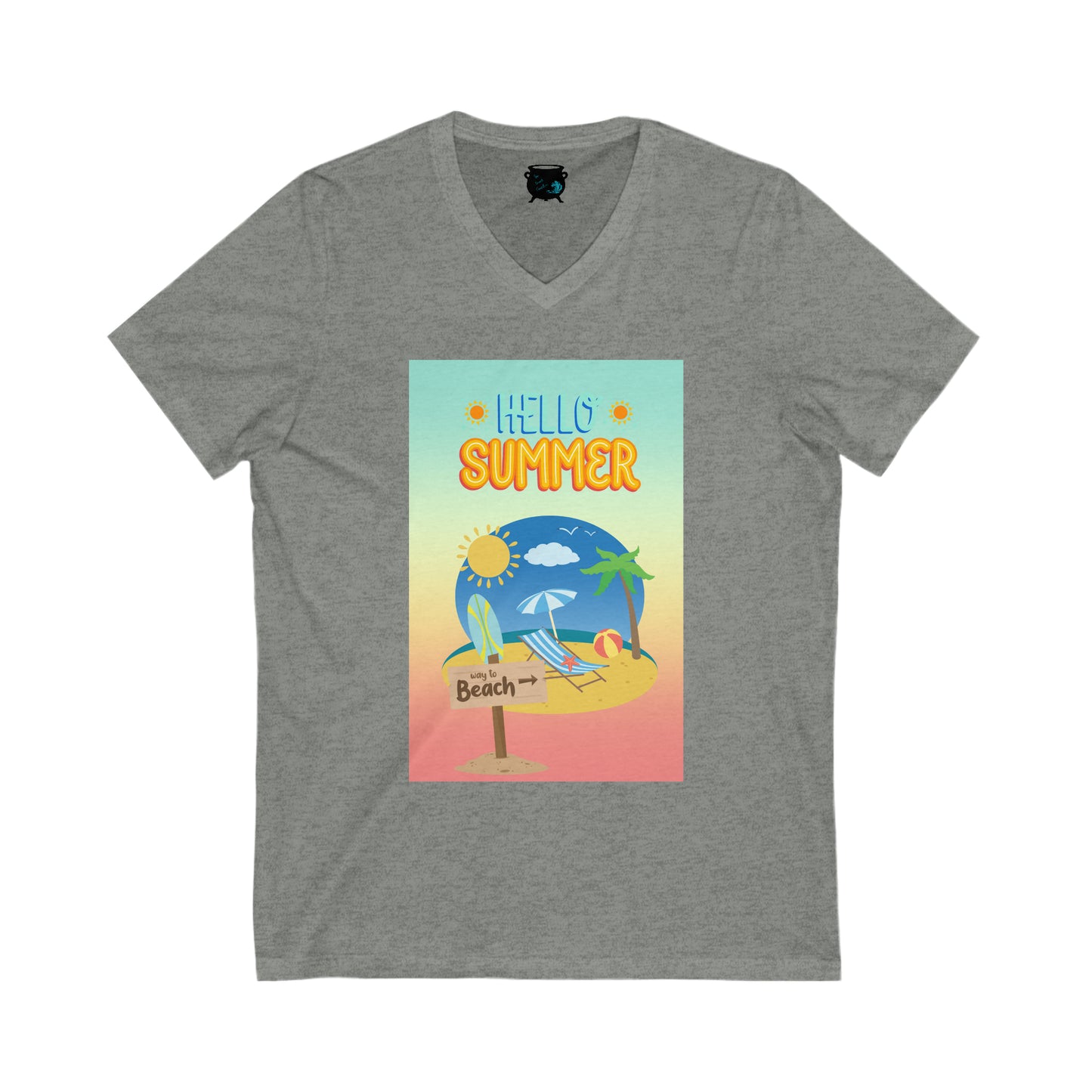 Hello Summer Unisex Jersey Short Sleeve V-Neck Tee