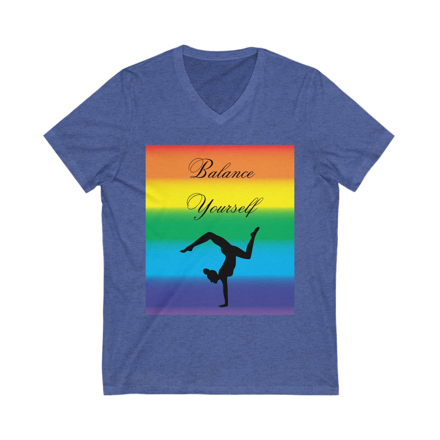 Balance Yourself Yoga Unisex Jersey Short Sleeve V-Neck Tee