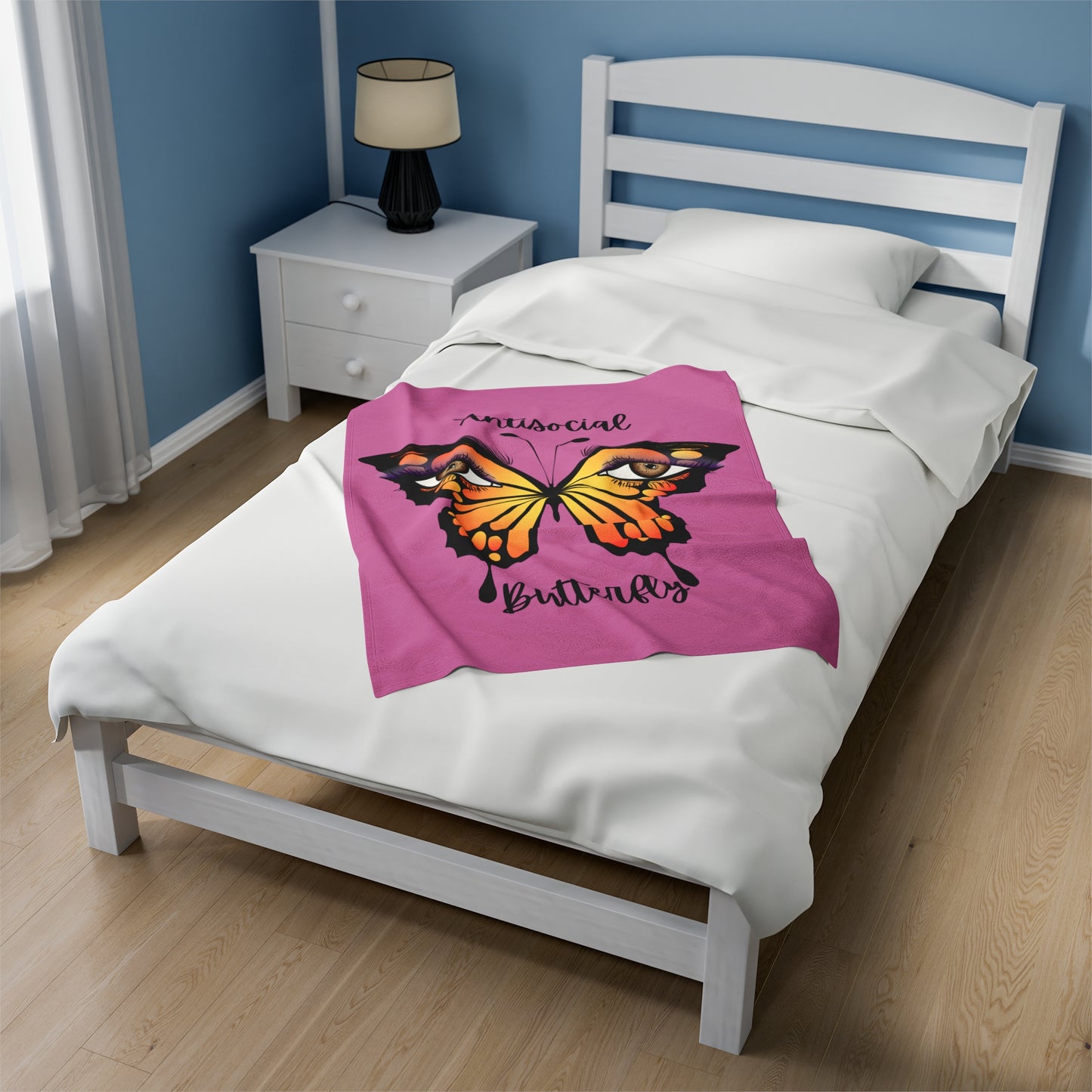 antisocial butterfly Velveteen Plush Blanket