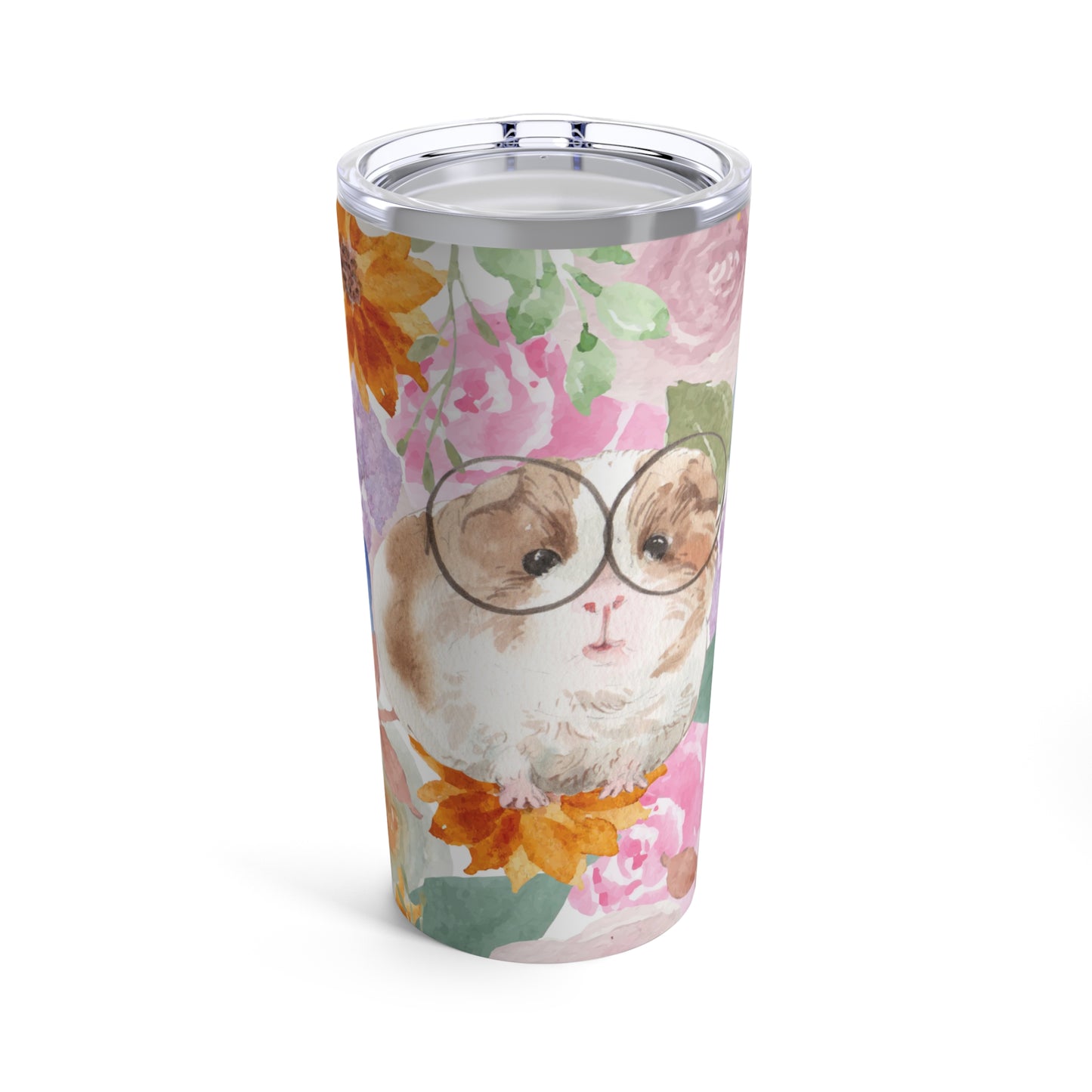 Floral Guinea Pig Tumbler 20oz