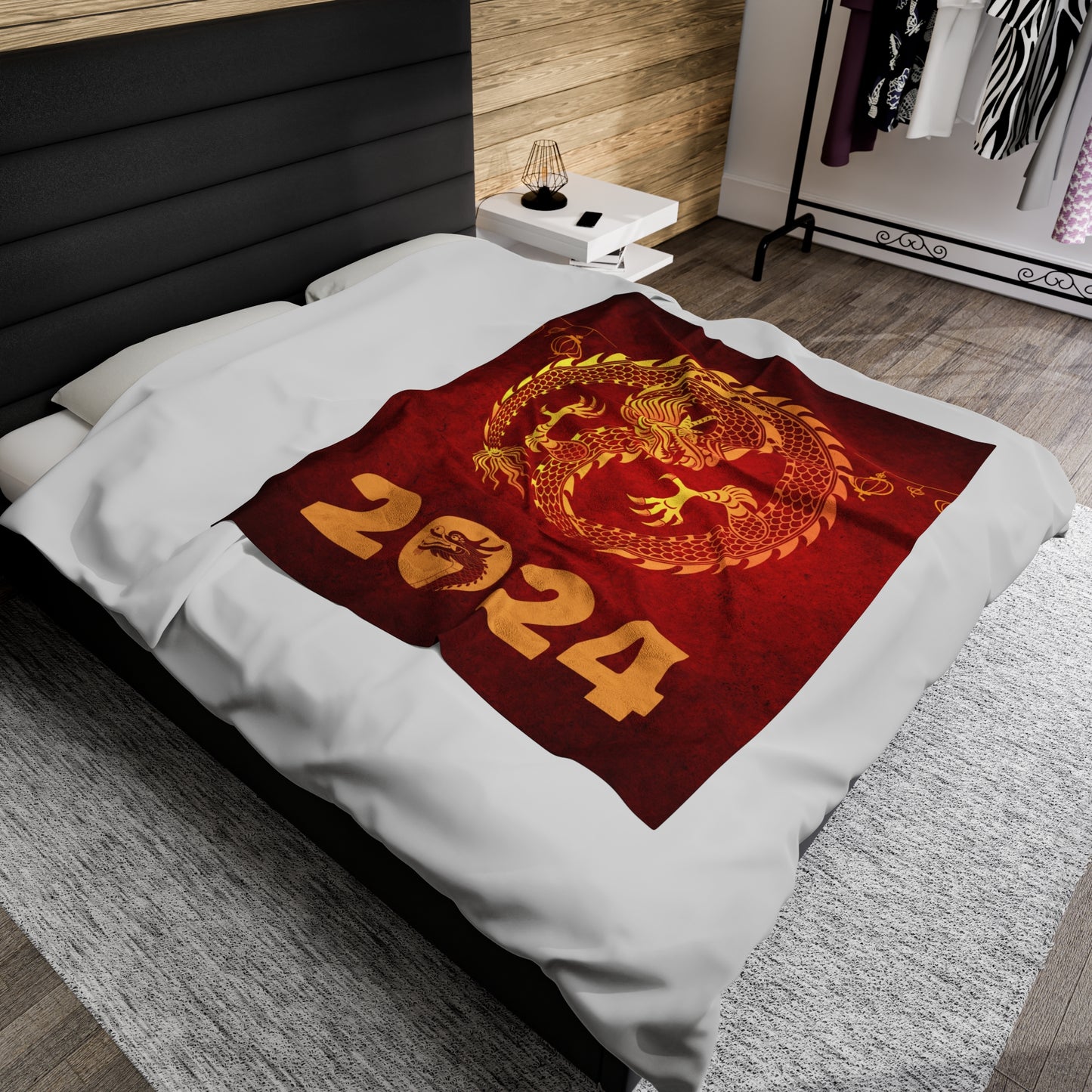 Year of the Dragon Velveteen Plush Blanket