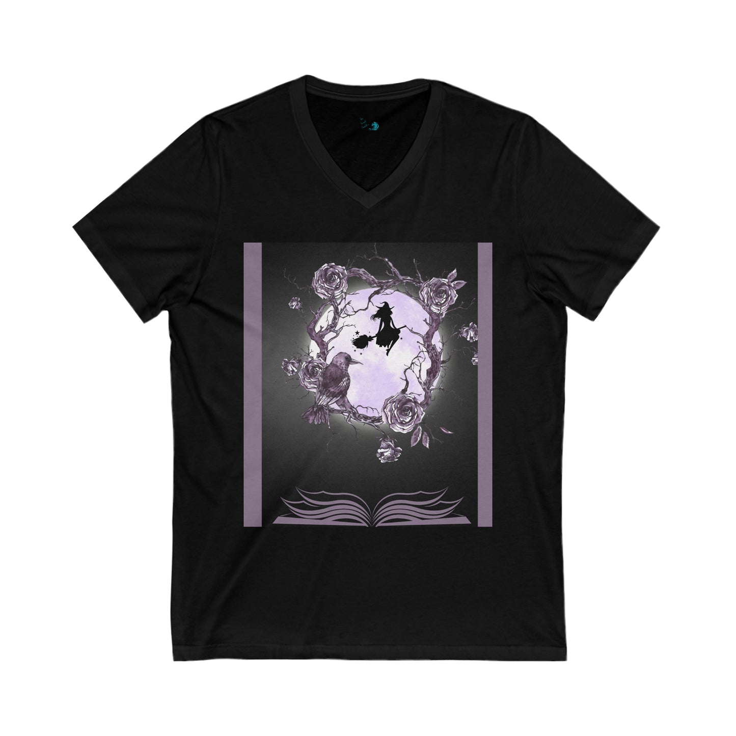 Witch on the Moon Unisex Jersey Short Sleeve V-Neck Tee