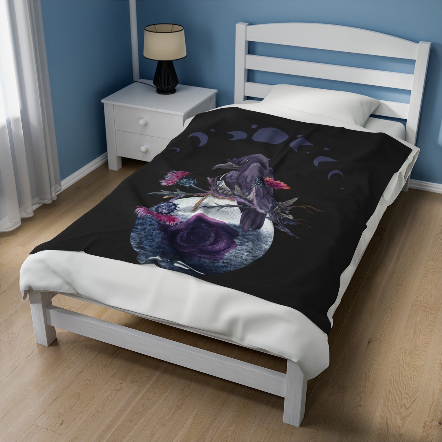 Raven Moon Velveteen Plush Blanket