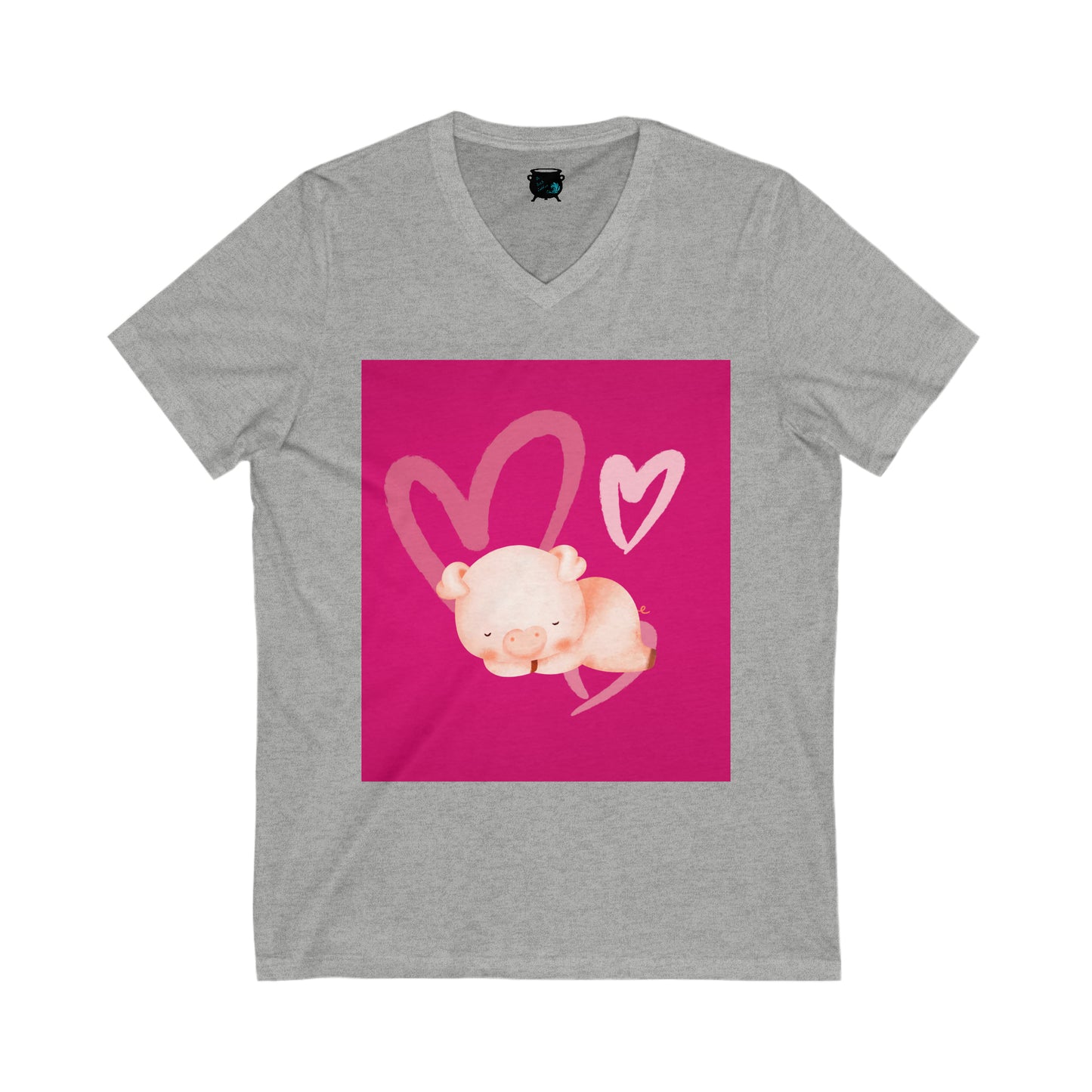 Love Piggy Unisex Jersey Short Sleeve V-Neck Tee