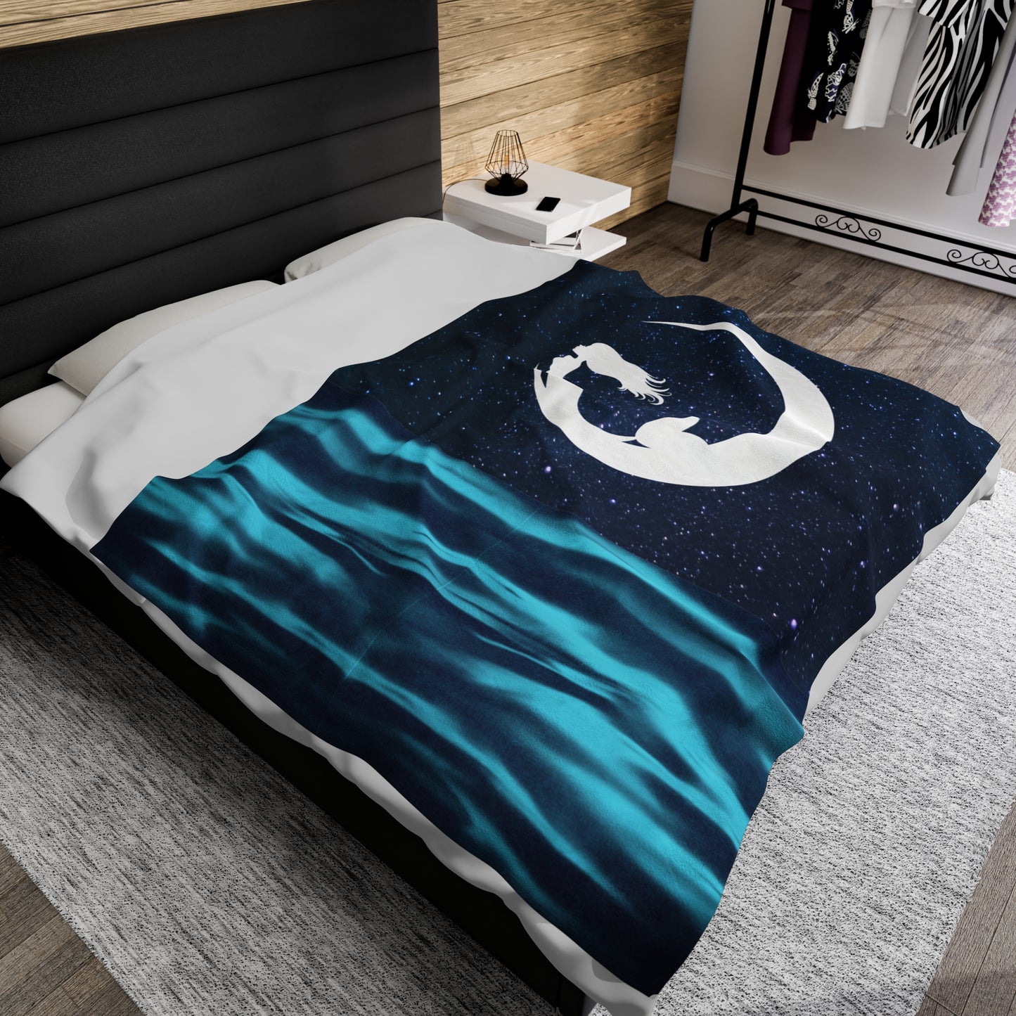 Mermaid Moon Velveteen Plush Blanket