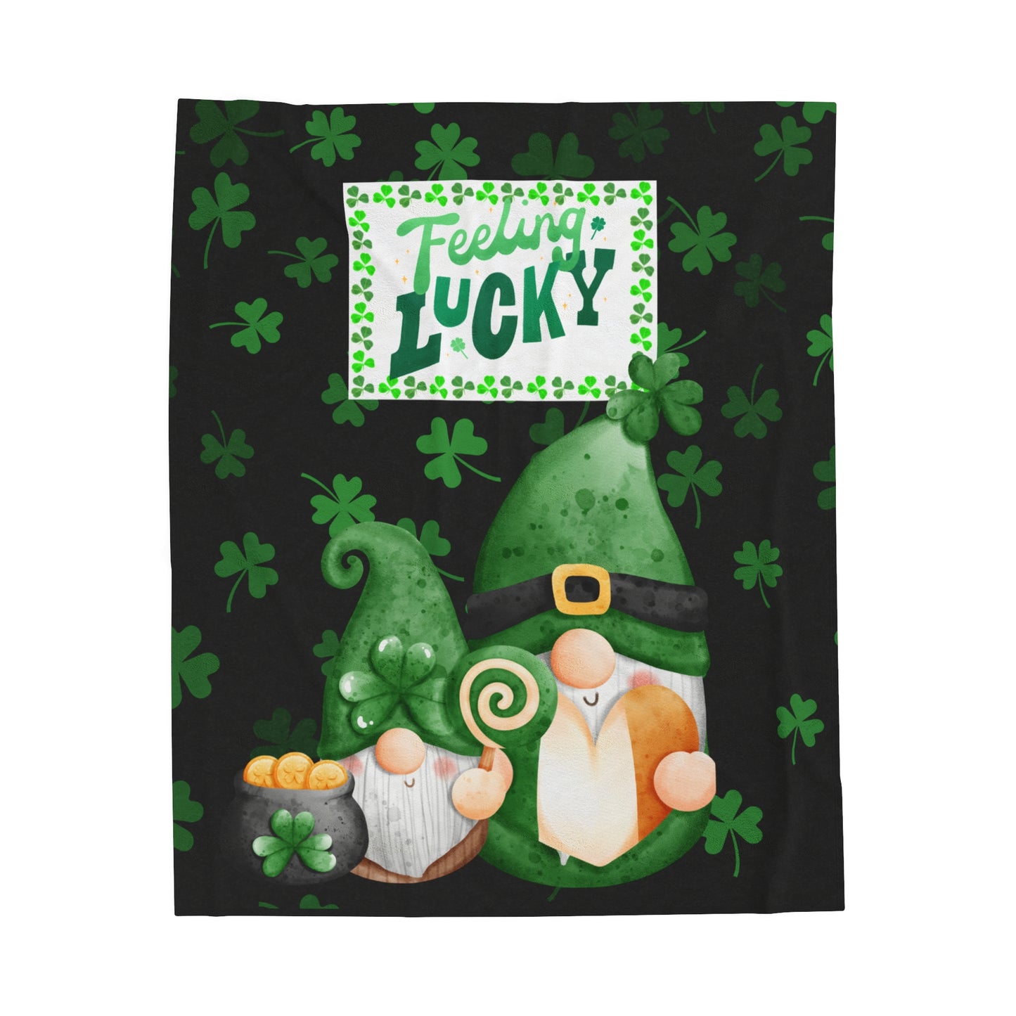 Feeling Lucky Velveteen Plush Blanket