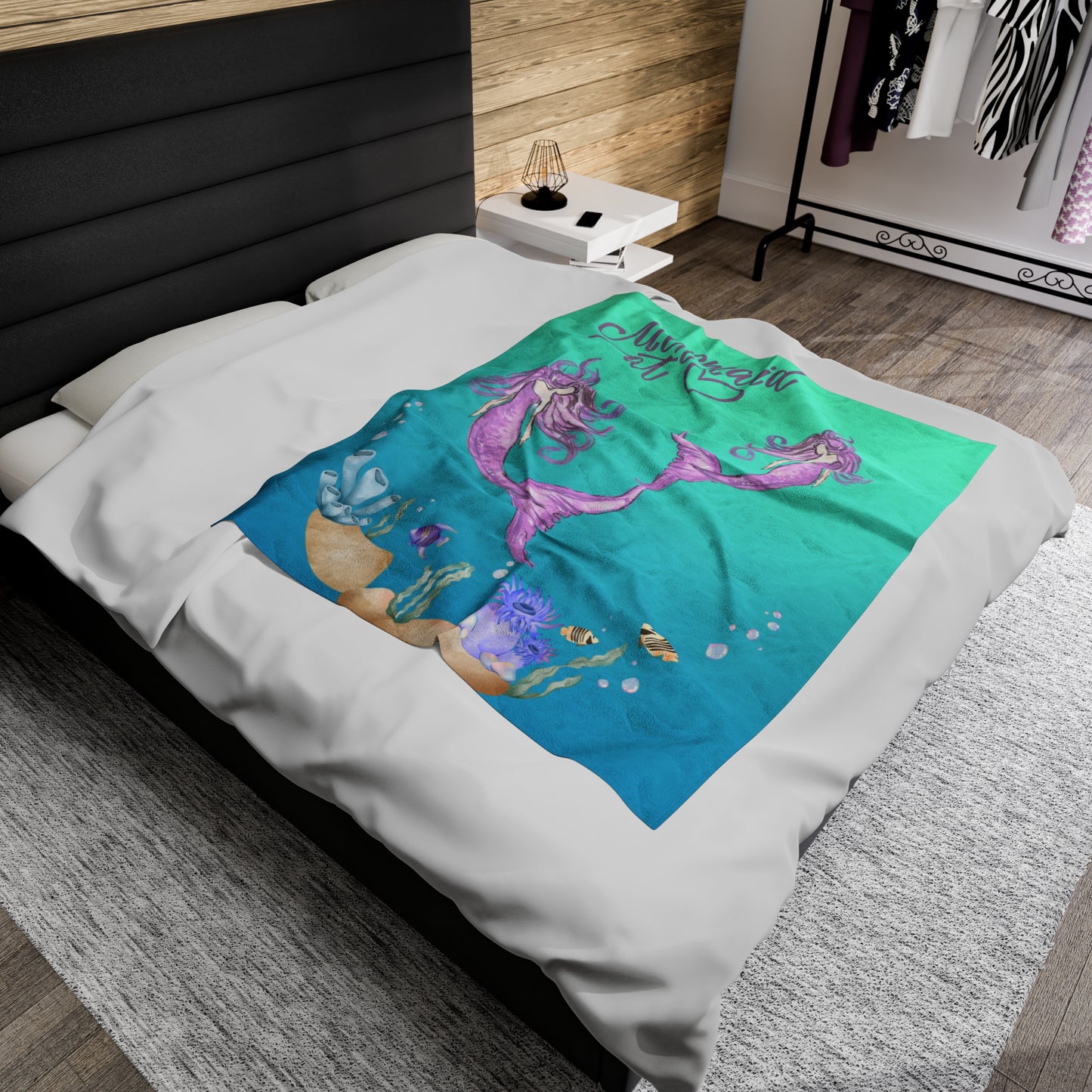 Mermaid at Heart Velveteen Plush Blanket