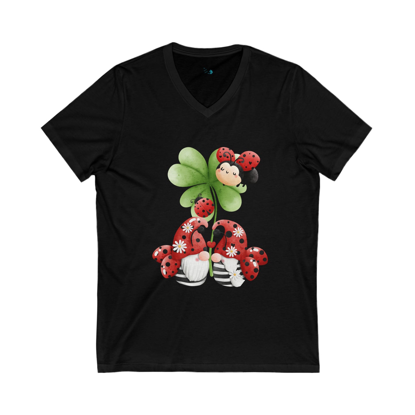 Ladybug Gnomes Unisex Jersey Short Sleeve V-Neck Tee