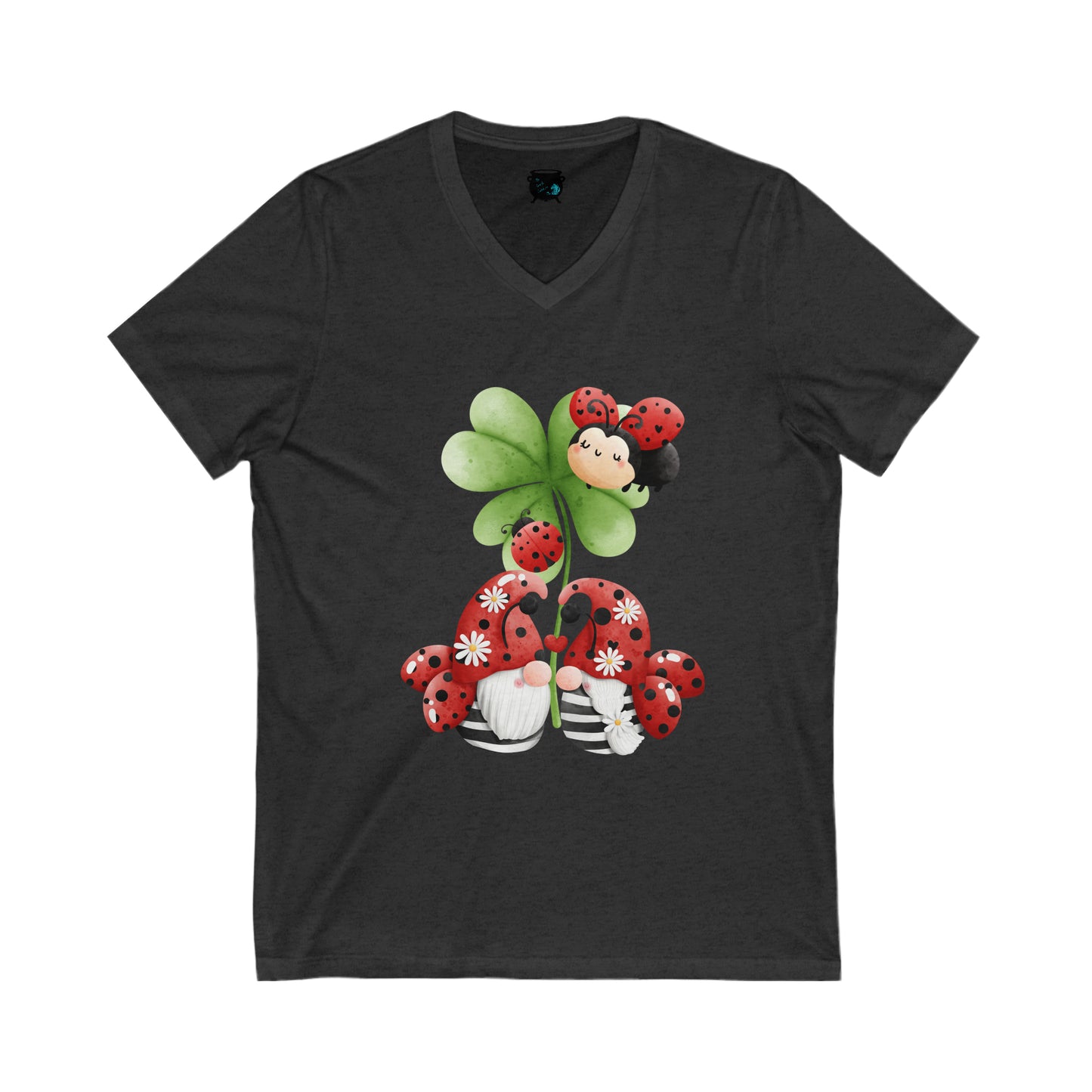 Ladybug Gnomes Unisex Jersey Short Sleeve V-Neck Tee