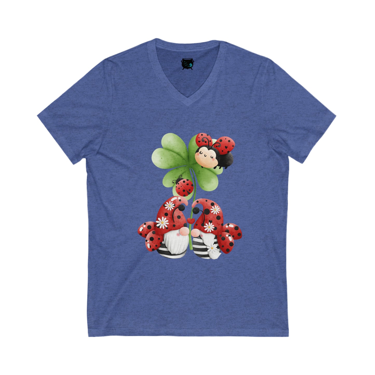 Ladybug Gnomes Unisex Jersey Short Sleeve V-Neck Tee