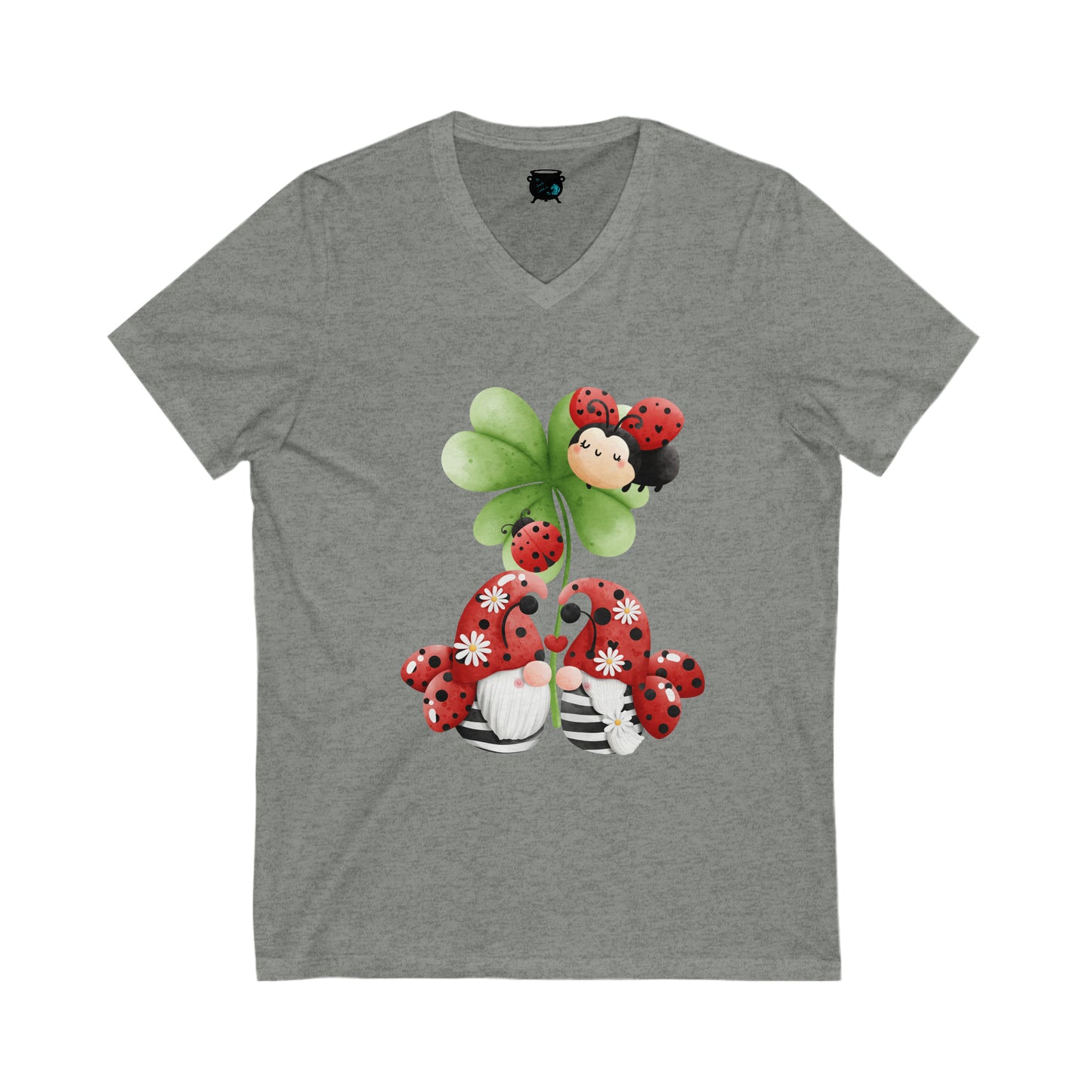 Ladybug Gnomes Unisex Jersey Short Sleeve V-Neck Tee