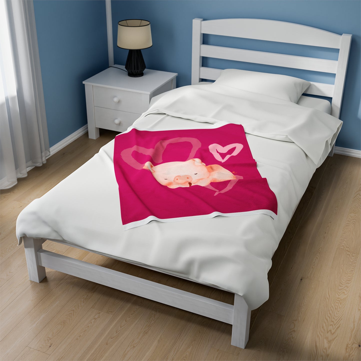 Love Piggy Velveteen Plush Blanket