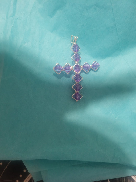 PURPLE CROSS PENDANT IP150