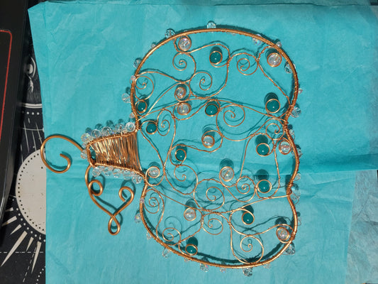 COPPER TURQUOISE PUMPKIN SUNCATCHER IP154