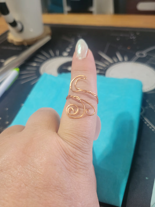 copper moon adjustable ring size 12 IP176