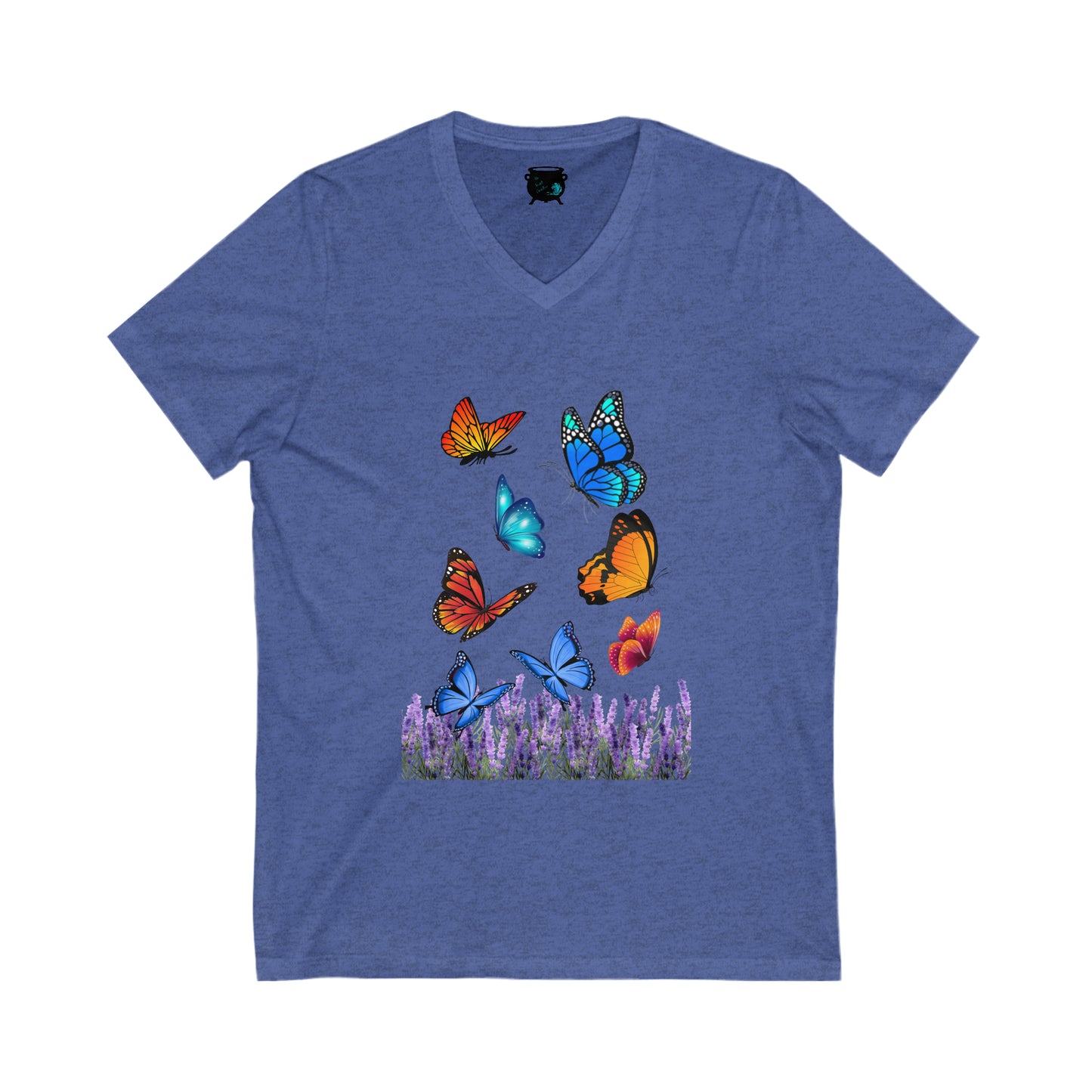 Butterflies Unisex Jersey Short Sleeve V-Neck Tee