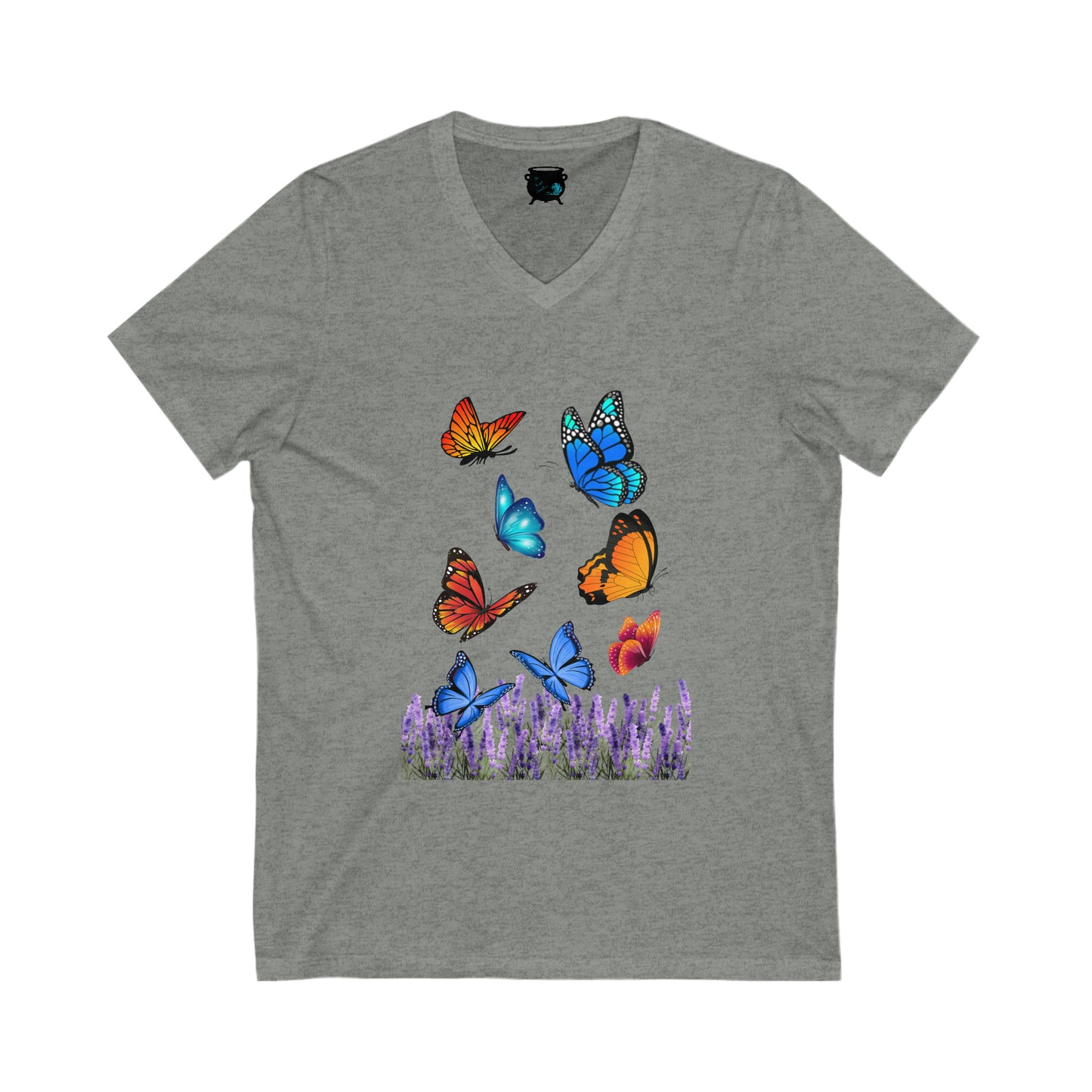 Butterflies Unisex Jersey Short Sleeve V-Neck Tee