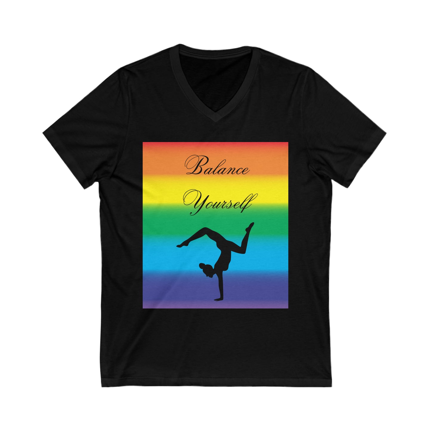 Balance Yourself Yoga Unisex Jersey Short Sleeve V-Neck Tee