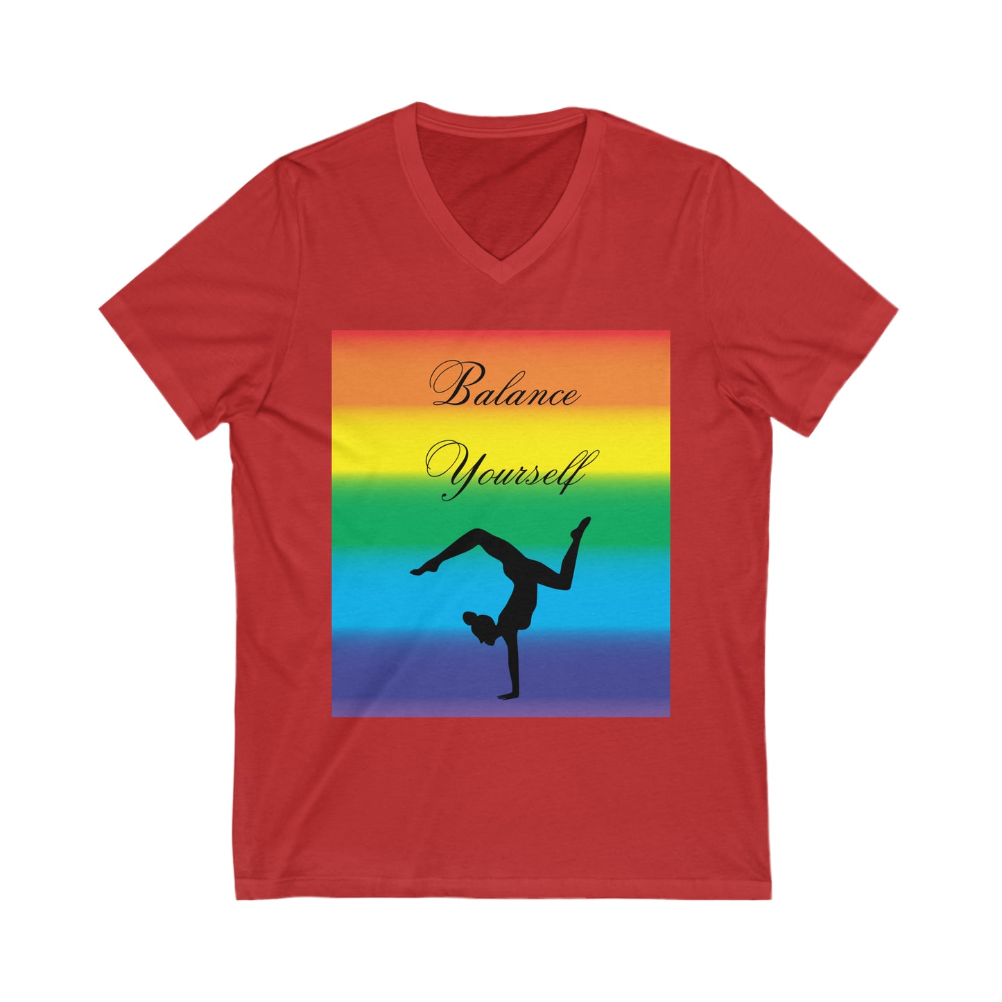 Balance Yourself Yoga Unisex Jersey Short Sleeve V-Neck Tee