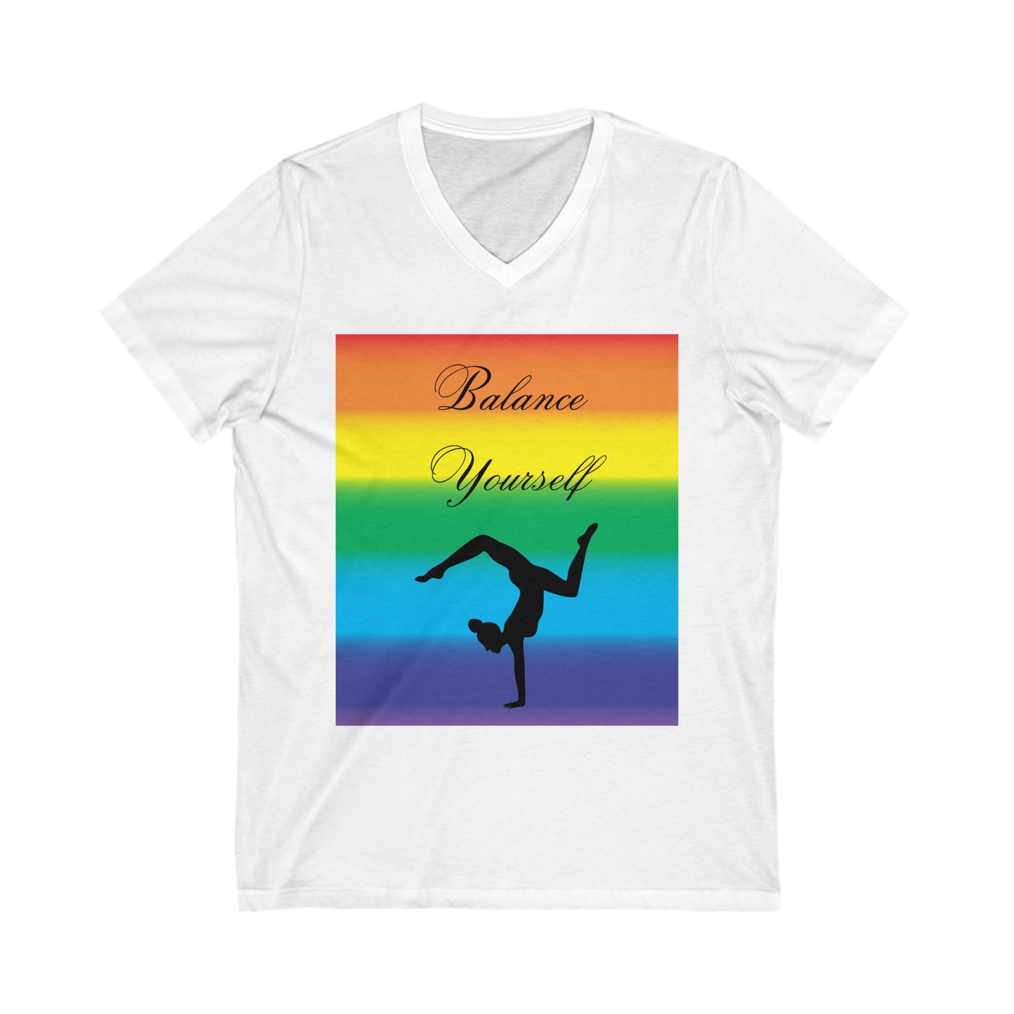 Balance Yourself Yoga Unisex Jersey Short Sleeve V-Neck Tee