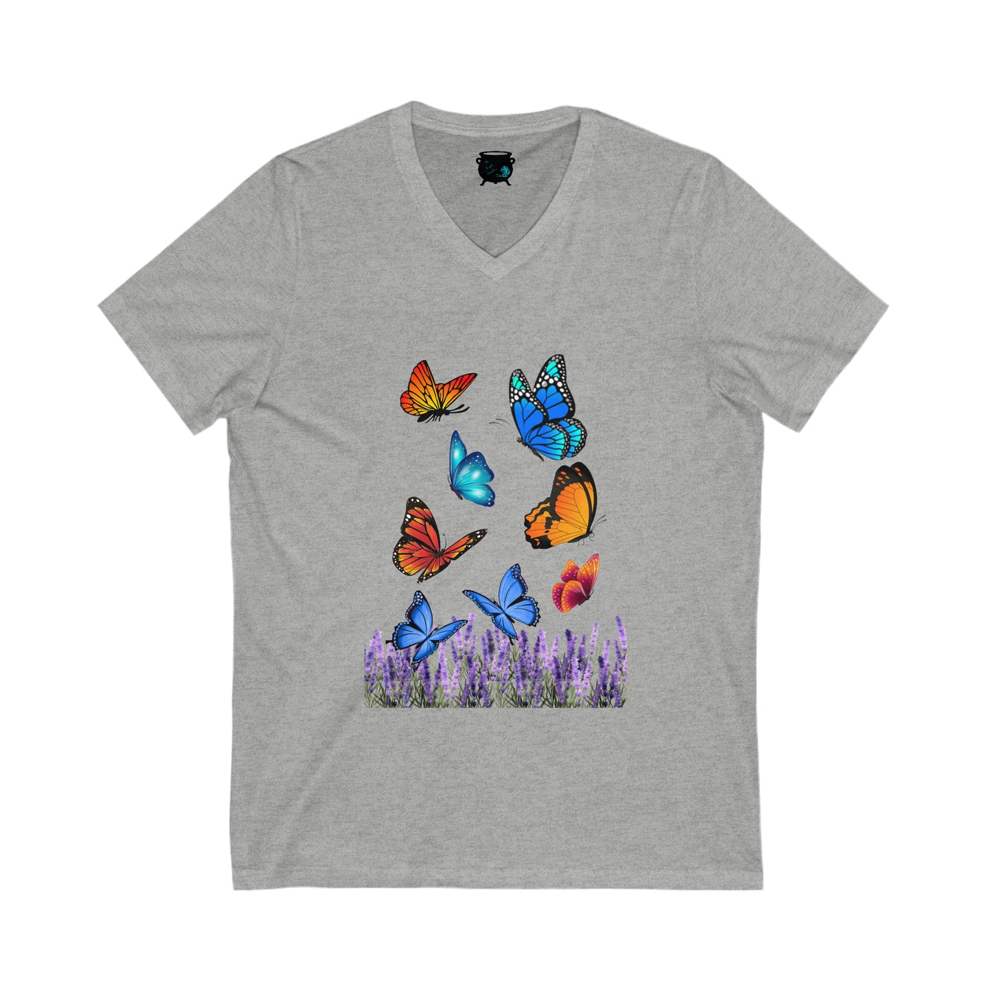 Butterflies Unisex Jersey Short Sleeve V-Neck Tee