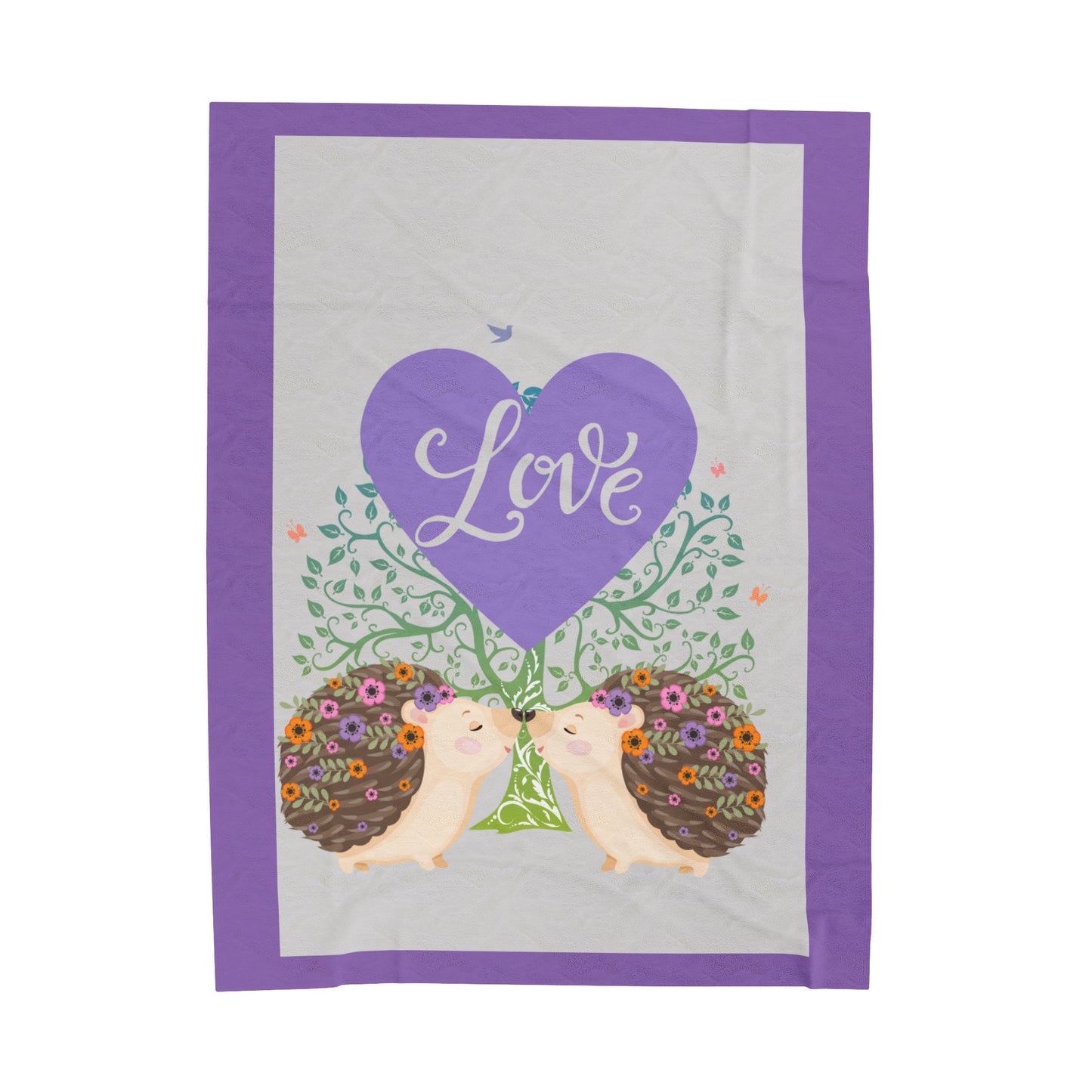 Love Hedgehogs Velveteen Plush Blanket