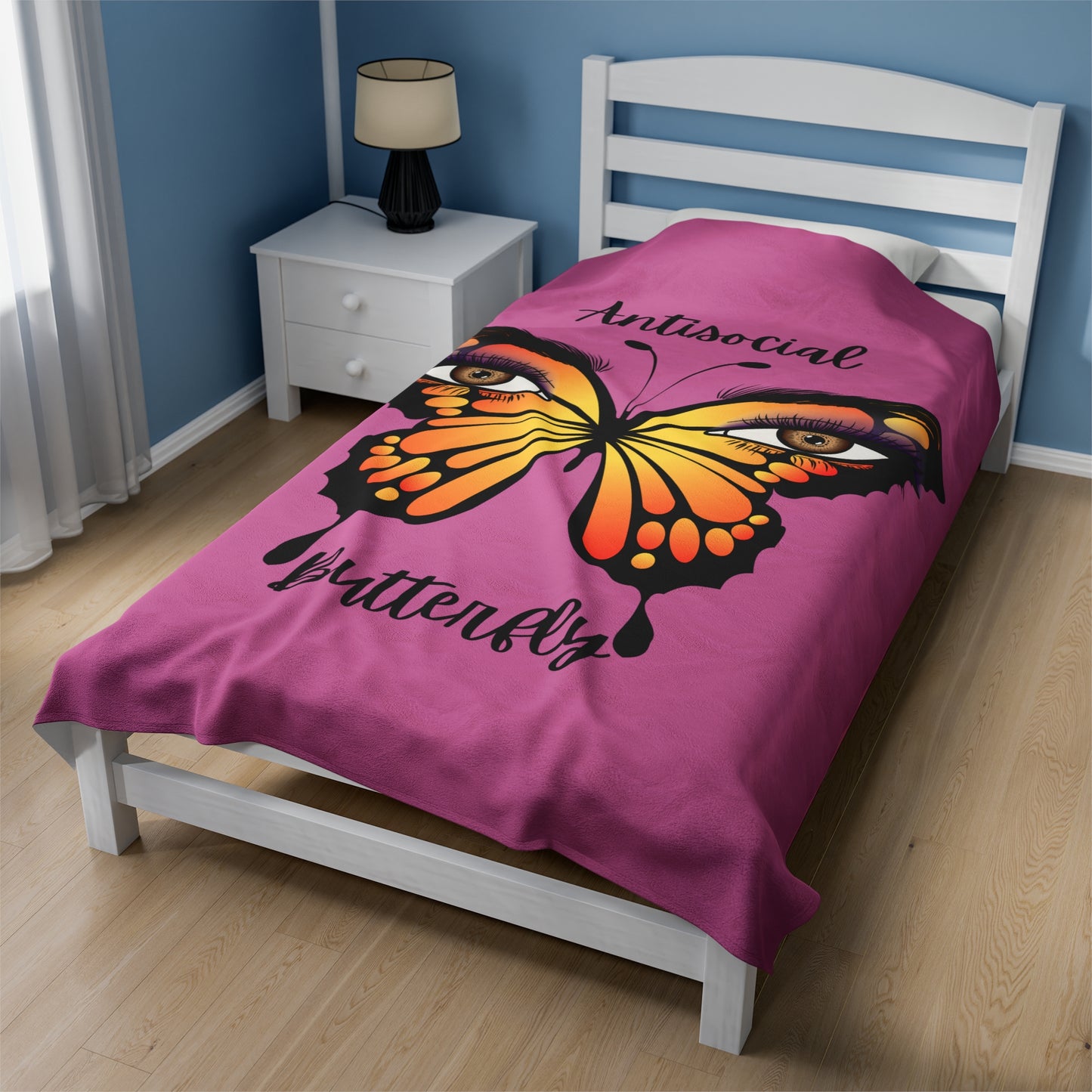 antisocial butterfly Velveteen Plush Blanket