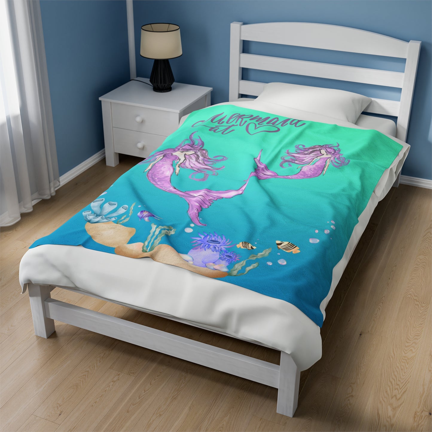 Mermaid at Heart Velveteen Plush Blanket