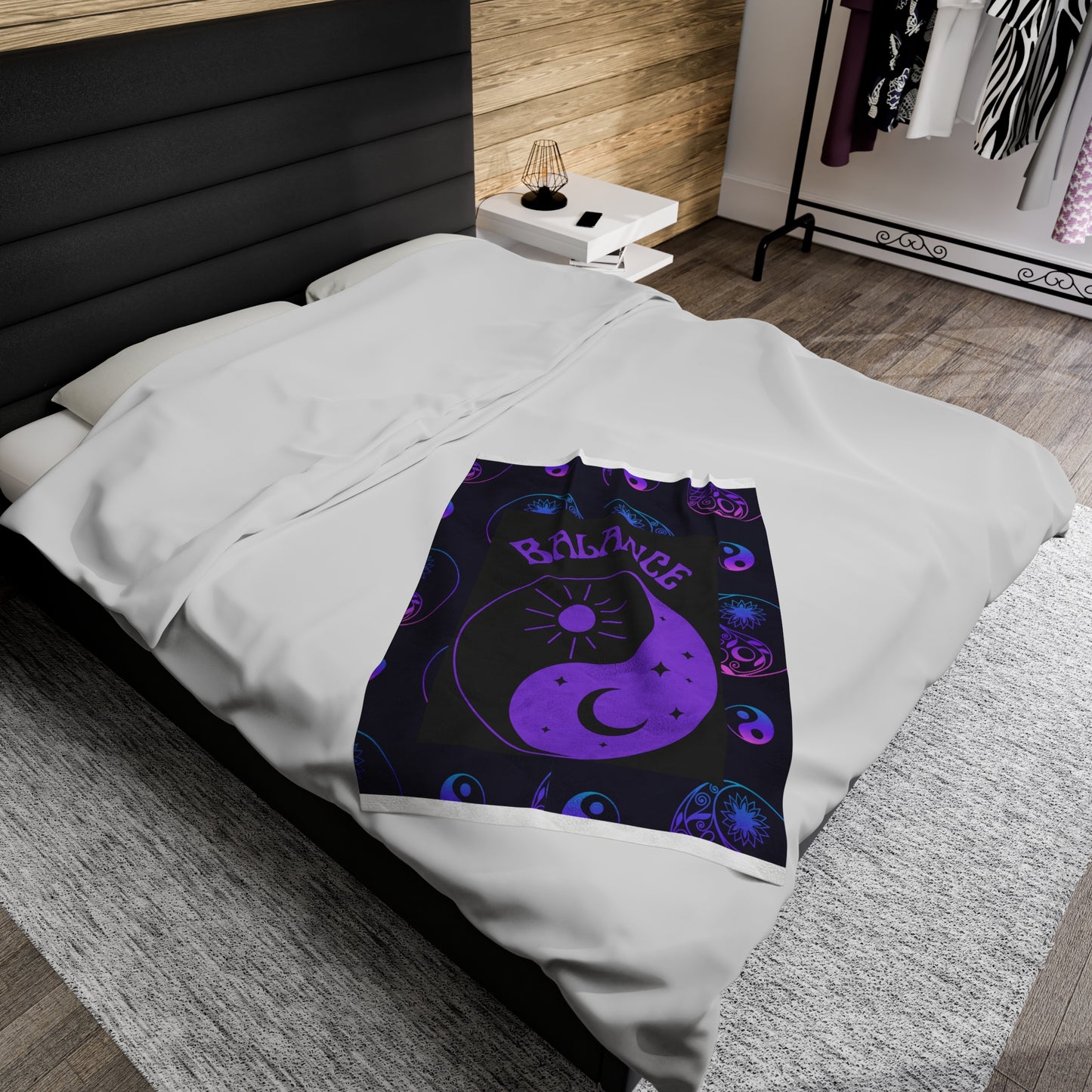 Balance Ying Yang Velveteen Plush Blanket