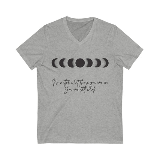 Moon Phases Unisex Jersey Short Sleeve V-Neck Tee