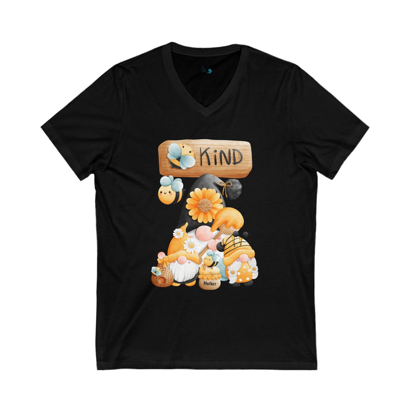 Bee Kind Gnomes Unisex Jersey Short Sleeve V-Neck Tee