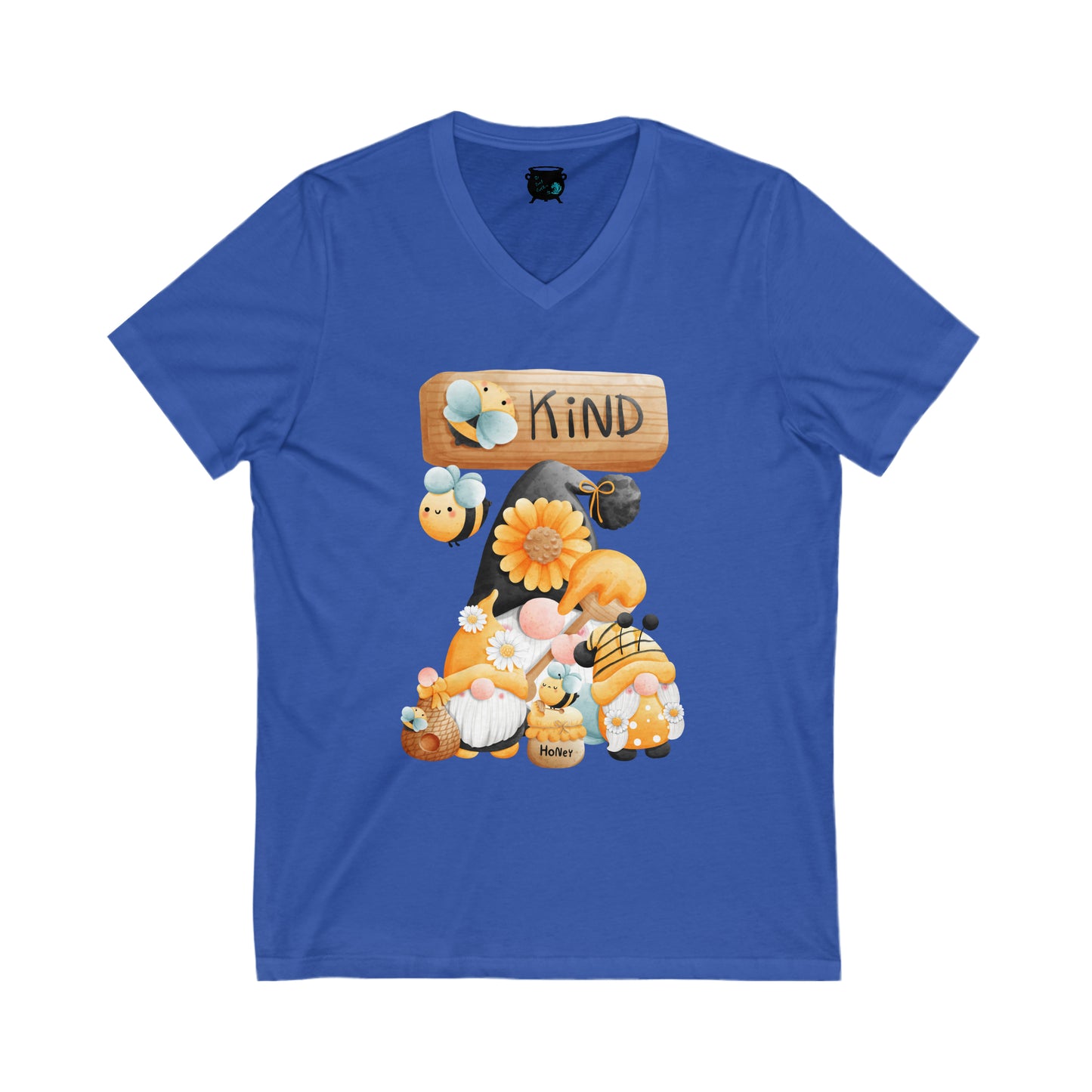 Bee Kind Gnomes Unisex Jersey Short Sleeve V-Neck Tee