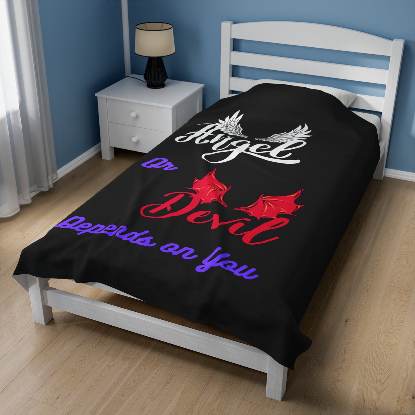 Angel or Devil Velveteen Plush Blanket