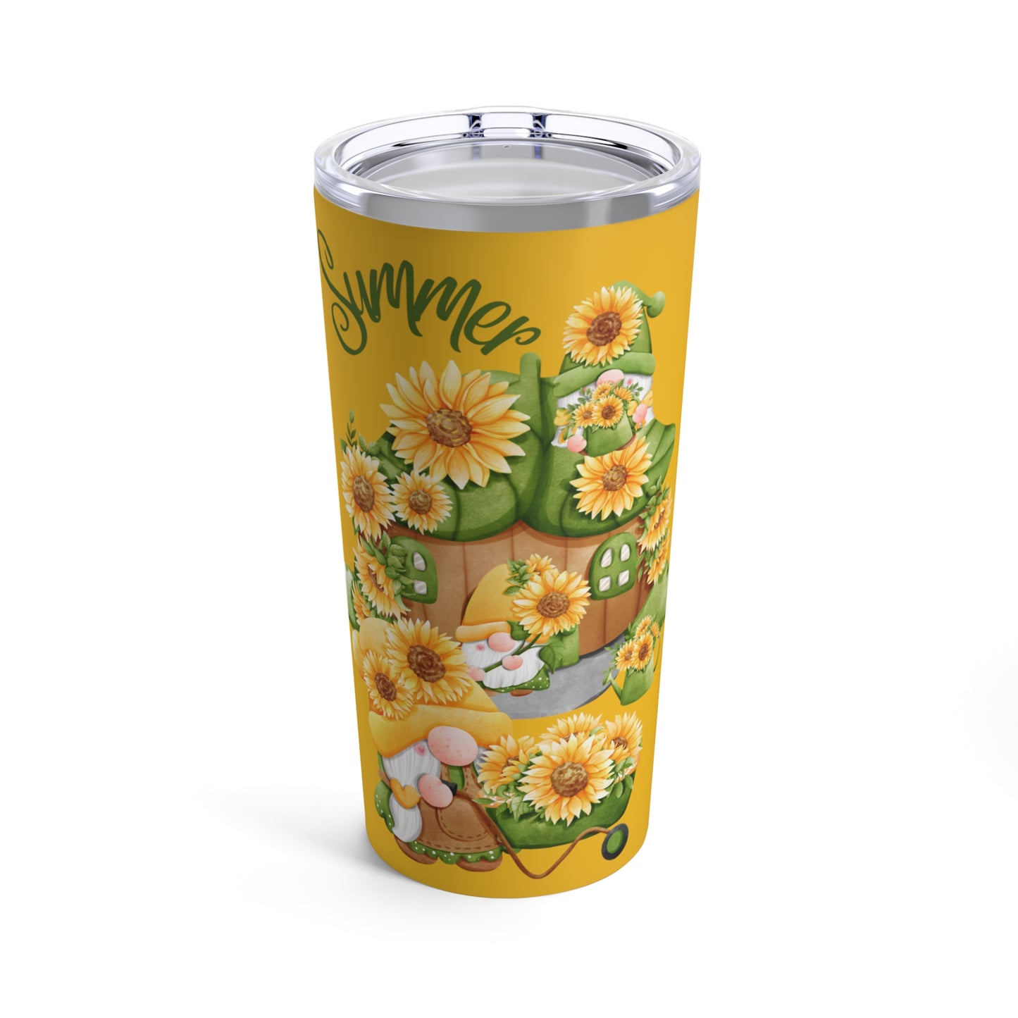 Summer Sunflower Gnomes Tumbler 20oz