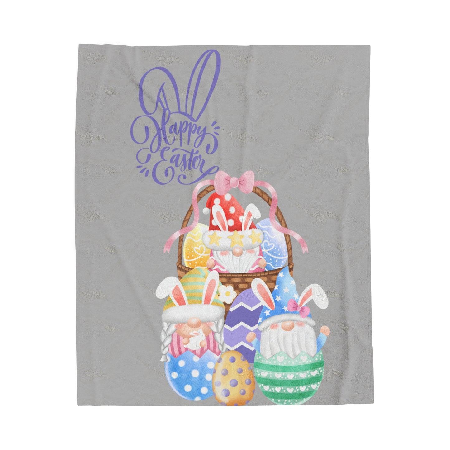 Happy Easter Velveteen Plush Blanket