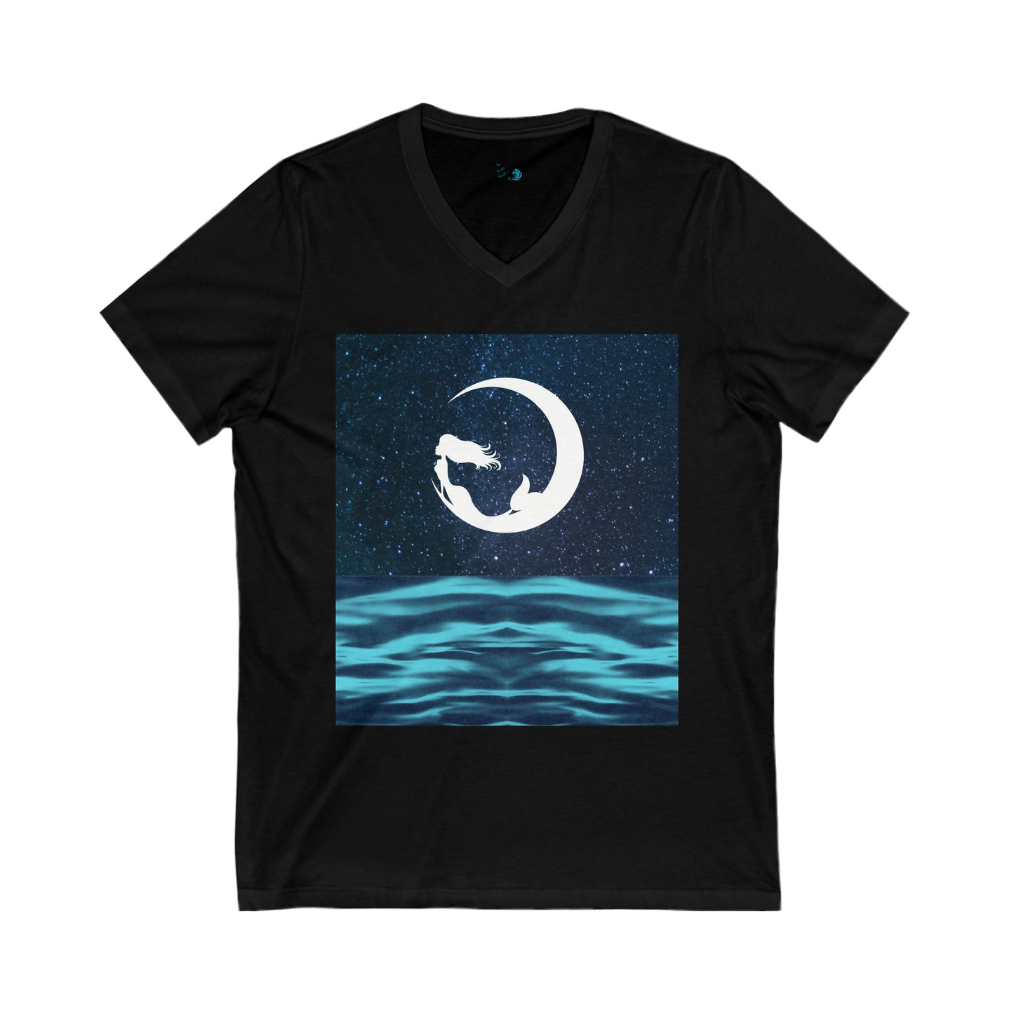 Mermaid Moon Unisex Jersey Short Sleeve V-Neck Tee