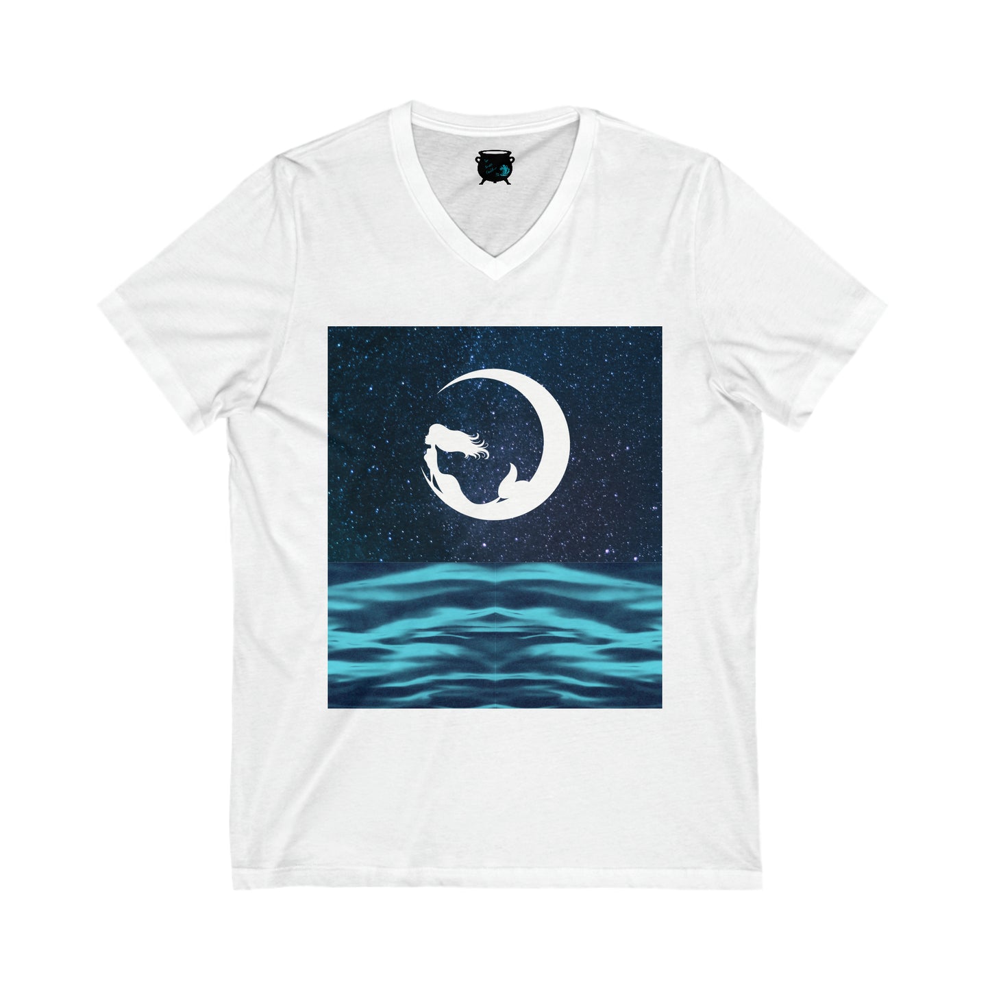 Mermaid Moon Unisex Jersey Short Sleeve V-Neck Tee