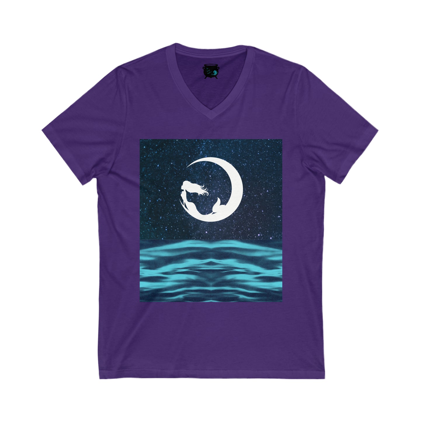 Mermaid Moon Unisex Jersey Short Sleeve V-Neck Tee