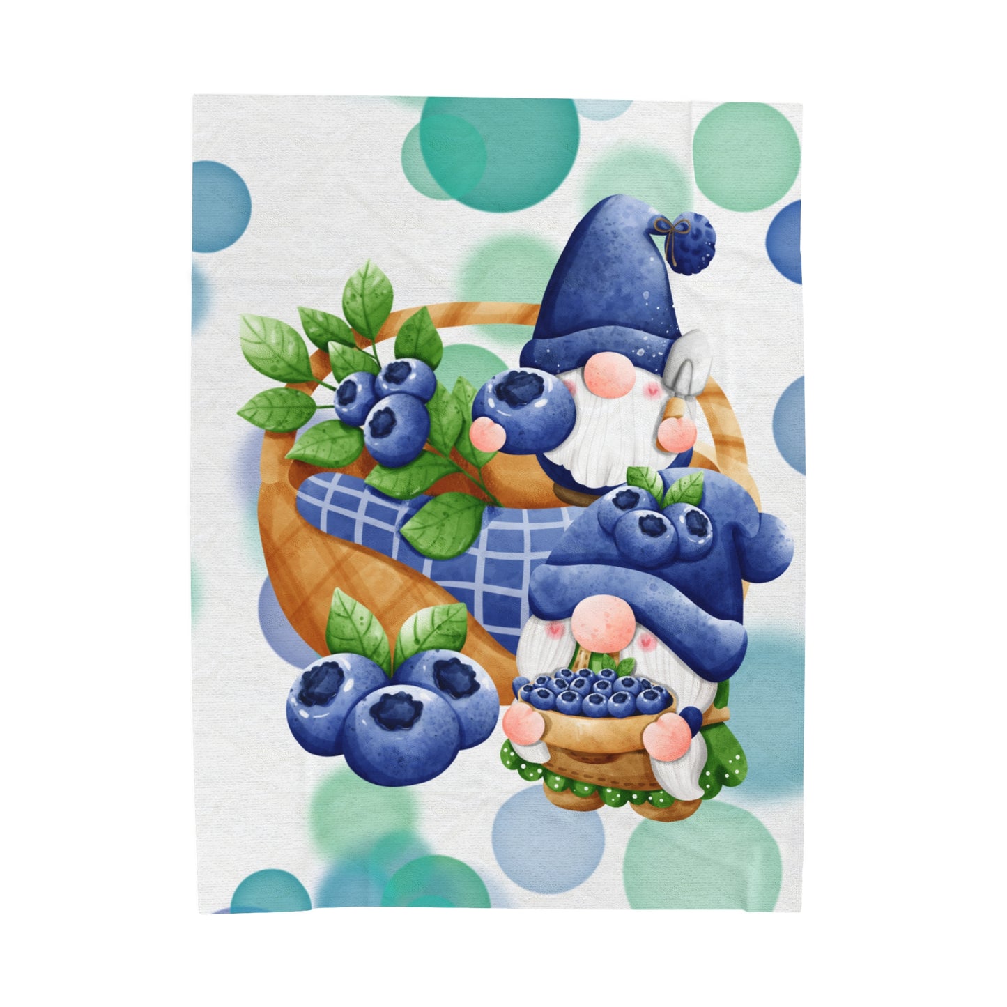 Blueberry Gnomes Velveteen Plush Blanket