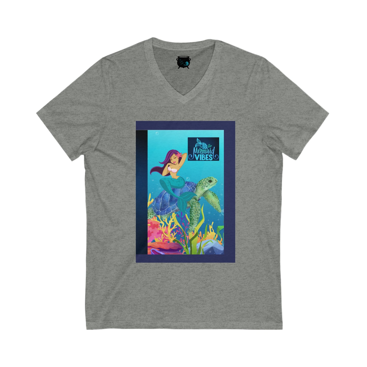 Mermaid Vibes Unisex Jersey Short Sleeve V-Neck Tee