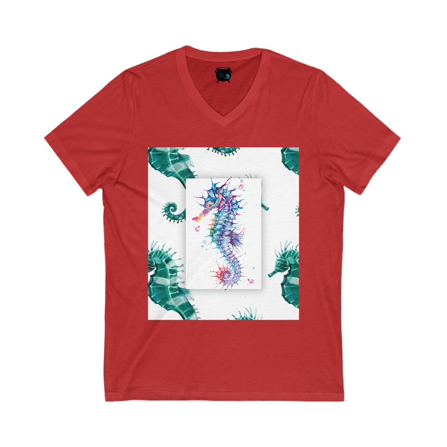 Seahorse Unisex Jersey Short Sleeve V-Neck Tee