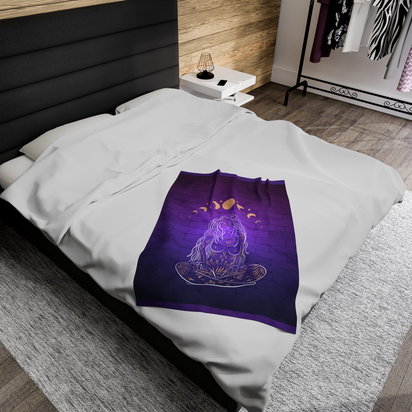 Moon Goddess Velveteen Plush Blanket