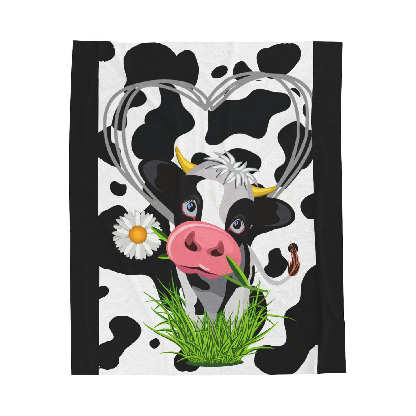 Cow Love Velveteen Plush Blanket