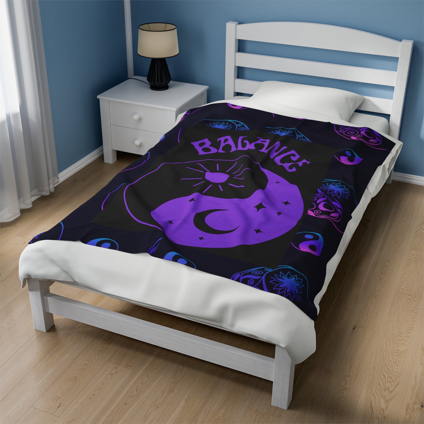 Balance Ying Yang Velveteen Plush Blanket