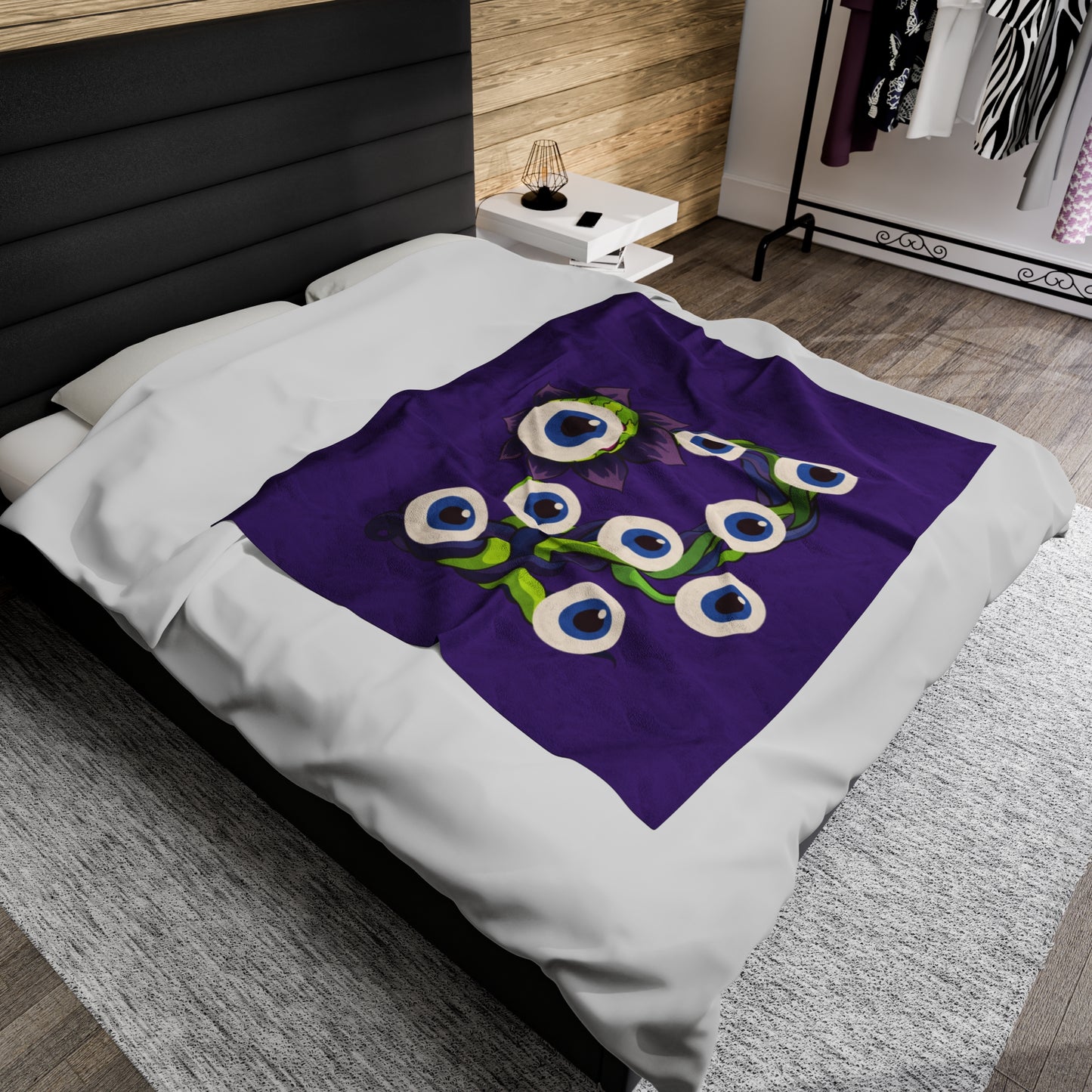 Eyeball Plant Monster Velveteen Plush Blanket