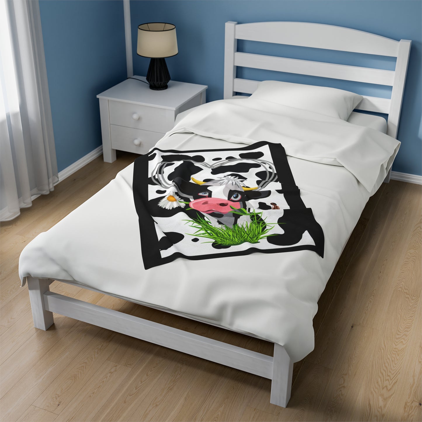 Cow Love Velveteen Plush Blanket